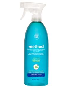 Method Badezimmerreiniger Spray für Kraftreiches Entfernen von Seifenresten und Kalkablagerungen, ideal für jeden Hausha