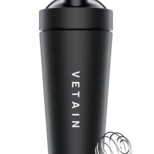 VETAIN Edelstahl Fitness Shaker 700ml - BPA-frei, spülmaschinenfest & robust - Premium Proteinbegünstigter Mixball - 100