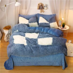 Fleece Duvet Cover Quilt Bettwäsche Set mit Kissenhüllen thermisch warm, super weich - perfekt für den Winter - für die