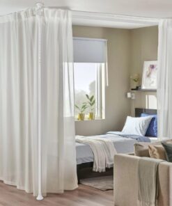 DAKEPOLE Sichtschutz Paravent gesteigertes Sichtfeld Wohnzimmer Schlafzimmer B 280 cm x H 317 cm weiß DAKEPOLE flexibl