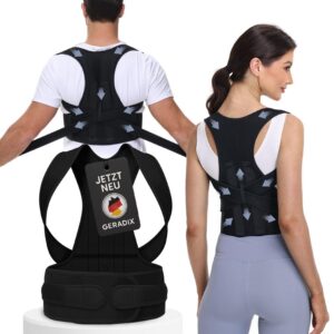 GERADIX Rückenstützgürtel für Damen und Herren - Haltungskorrektur und Rückengeschämtreatment (XL) GERADIX Versatile H