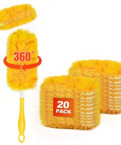 JEHONN Staubmagnet Nachfüllpack 20 Stück für Swiffer Duster, 360 Grad Staubwischerglider für Tierhaare, Staub, Schmutz +