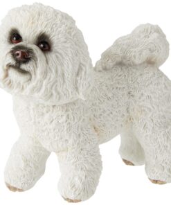 Leonardo Collection Weiße Bichon Frisé Figur für Hunde - Steingroßartig als Dekoration | Weiße Leonardo Collection Bich