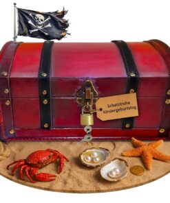 Schatztruhe Kindergeburtstag verschließbar Geschenk-Box 30x20x15cm Piratenkistence