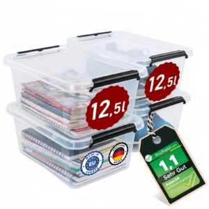 Astor24 [Test SEHR GUT, NOTE 1.1] Aufbewahrungsboxen 4x 1|5 L, Küche Organisator, Haushaltsorganisation, Speicherung und
