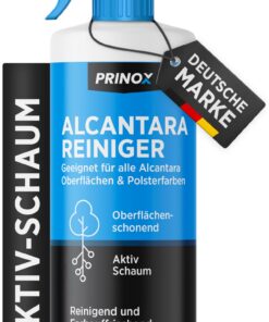 PRINOX Alcantara Reiniger 550 ml - Entfernt hartnäckigste Verschmutzungen & Flecken - Ideal für Autositze Reinigung