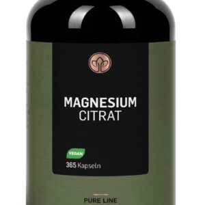 Vitabaum® Magnesiumcitrat - 375 mg Magnesium pro Portion - Unterstützt den Energiestoffwechsel - 4 Monate Vorrat - Vegan