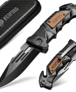 NedFoss DA75 Zweihandmesser, Legales Klappmesser Outdoor mit Liner Lock & Kugellager NedFoss DA75 Zweihandmesser,Surviva