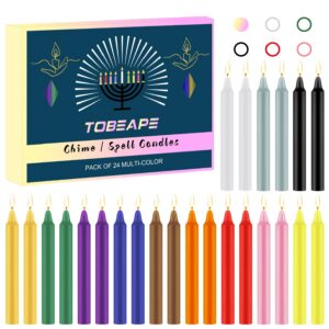 Tobeape Bunt Stabkerzen 24er Packung, tropffreie Spitzkerzen für Geburtstage und Party, dünne Kerzen (10 cm hoch) ideal