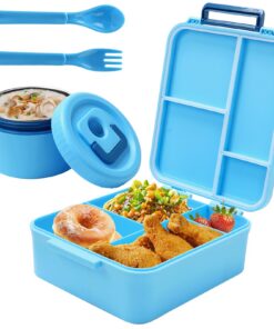 Kinder Bento-Lunchbox 1700ml Thermobehälter 4 Fächer BPA-Freie Suppenschüssel 320 Erwachsene Jausenbox Brotzeitbox