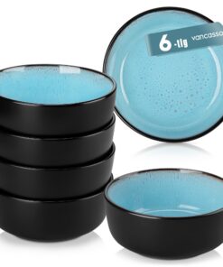 Vancasso Bowl Schüssel Set 6 Personen, Seeblau für Personen mit Mikrowellenfunktion und Spülmaschine, Dessertschale idea