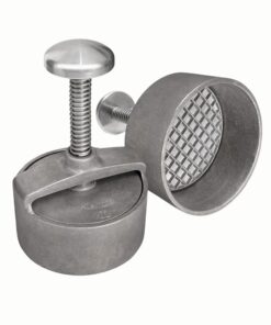 Profi Burgerpresse Pattyauswerfer - Aluguss-Presse für perfekte Burger Hamburger | Anti-Haft-Prägung | Ø 100 mm Aluminiu