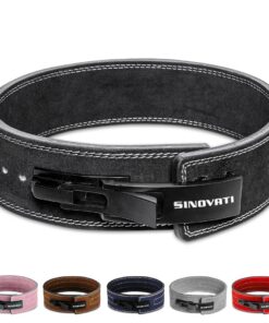SINOVATI Premium Gewichthebergürtel KDK für Fitness und Bodybuilding - Rindsleder mit Schnalle, 8.5cm / 10cm Höhe - Idea