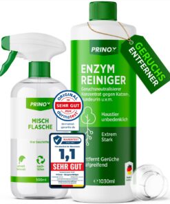 PRINOX 1030ml Enzymreiniger Konzentrat I Stark Geruchsentferner I Beseitigt Hundeurin und Katzenurin Geruch tiefgreifend