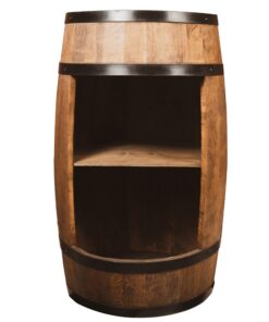 CREATIVE COOPER Holzfass Hausbar - Retro Stil 80cm hoch (Wenge) - Elegante Wohnzimmer Bar mit Flaschenständer