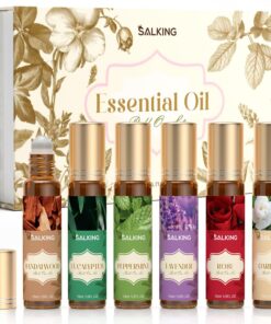 SALKING Aufrollen Ätherische Öle Set - Duftöl für Aromatherapie & Diffuser - GeschenkSet 6x10 ml Sandelholz, Eukalyptus,
