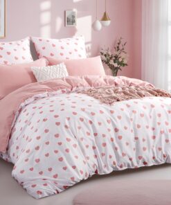 RUIKASI Bettwäsche 135x200 Rosa für Kinder - Mikrofaser Bettbezüge mit Kissenbezug, Bügelfrei und weich RUIKASI Mikrofas