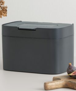 KAZAI Bio-Mülleimer 'Elin' 4,5L | Geruchsdicht mit Kohlefilter | Für die Küche, Spülmaschinenfest Graphite-Schwarz
