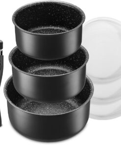 Fadware Kochtöpfe Set 16+18+20 cm Induktionsfähig Antihaftbackofenfest Kochtopfset für Alles