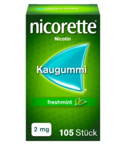 Nicorette 2 mg Nikotinkaugummi Freshmint für Raucher zum Aufhören, zuckerfrei, 105 Stück