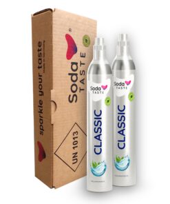 SodaTASTE CO2-Zylinder 2er-Pack kaufen fuer Wassersprudler - Reservezylinder - Classic, perfect fuer Familien, ideal für