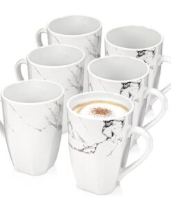 Kaffeetassen Set Bilgola Marmor 6 Tlg SÄNGER PREMIUM COLLECTION Porzellan spülmaschinenfest Kaffeebecher für 6 Personen