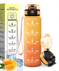 HoneyHolly Trinkflasche Kinder 500ml Kohlensäure Geeignet mit Zeitskala für Sport Schule Fitness