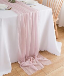 Chiffon Tischläufer Rosa, dünner Hochzeits-table-runner, 70x300 cm, feinster Tischdecker zur Hochzeit und Feierlichen Oc