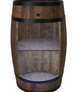CREATIVE COOPER Holzfass Hausbar mit LED-Leuchten - Retro Stil 80cm (Wenge)