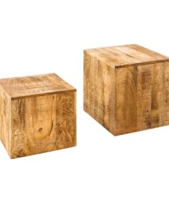 RIESS Ambiente Naturally 2er Set Beistelltische Curacao 40cm Mangoholz Würfel
