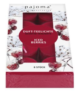 pajoma® Duft-Teelichte Iced Berries, 8 Stück | Premium Qualität für Deko, Gastronomie und Outdoor | ca. 4 Stunden Brennd