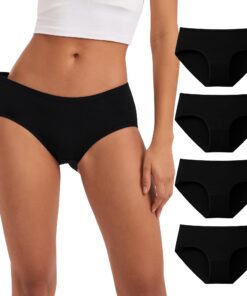 INNERSY Damen Weich Baumwoll Unterhosen Mittlerer Taille Hipster 4er Pack | INNERSY Damen Baumwolle Slips Weich Mittler