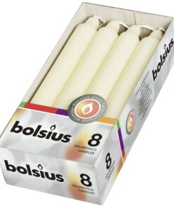 Bolsius Stabkerzen für Elfenbein - 18 cm - Ideal füranseignende Dekoration im 8er-Karton