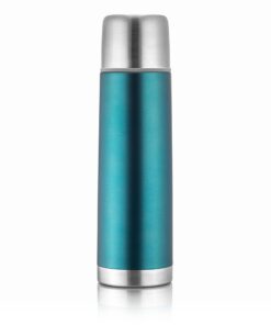 Reer Edelstahl Isolier-Flasche, 450ml – klein, handlich, ideal fürs Baby, mit integriertem Becher, Pazifikblau 90503