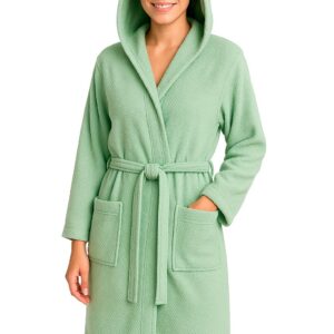 Heimtexland schnelltrocknender Bademantel Waffelpique für Damen und Herren Typ 915 OEKO-TEX 100% Baumwolle
