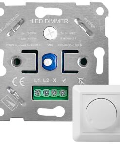 LED Dimmer Schalter für Weiß Lichtschalter dimmt Glühlampen & Halogenlampen 220-240V 5-200W Universal Einbaudimmer | Un