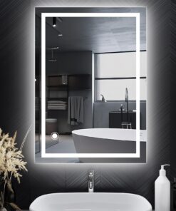 Spiegel Mit Beleuchtung LED Badspiegel Badezimmer für Das Umgewaschen Bietet LED Beleuchtung Und Touch-Schalter 50x70cm