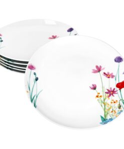 MamboCat Marie Speiseteller 6er Set Ø 26,7cm Porzellan mit Blumenwiese-Dekor
