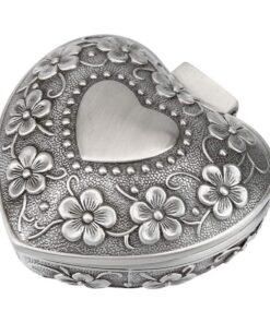 Yosoo Health Gear Metall Metallische Damen-Schmuckdose, Vintage Stil, Herzförmige Retro Schmuckkästchen für Hochzeiten u