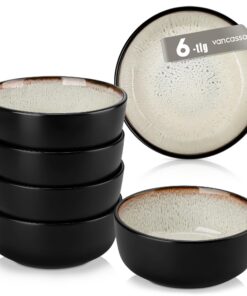 vancasso AMBER Müslischalen Set 6 Personen 840ml Ø16cm Steingut Hellgelb Mikrowellenfest Spülmaschinenfest
