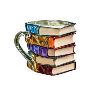 Generisch Breakfast Cereal Cup für Lektörinnen, Bibliothekarinnen und Leser – 3D Vintage Glasdeko, einfühlsamer Griff, i