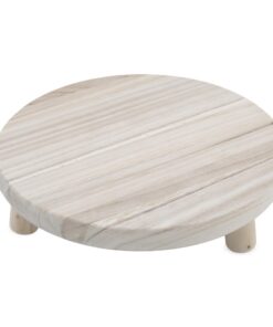 Spetebo Natur Belassen Holz Blumenhocker - Massivholz Pflanzenständer - Deko für Glasblumen - 29 x 7 cm - Mini Beistellt