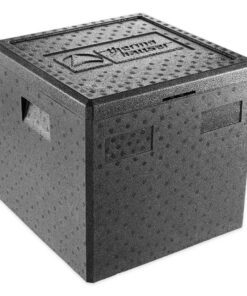 thermohauser EPP-Thermobox Pizza schwarz mit Deckel - 41,5 Liter - 41 x 41 x 40 cm - Pizzabox für Lieferdienstleistungen