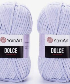 Dolce Garn 100% MicroPolyester Yarn, 2 Knäuel, 260 m, 2 x 100 g, super sperrig: Baby-Chenille-Garn 776 Eisblau