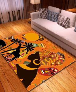 Okoikfc 3D Afrika Tiere Teppich Wohnzimmer, Kinderzimmer und Schlafzimmer Deko, Antirutschmatte K689