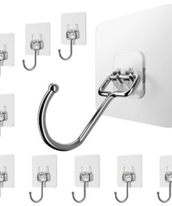 Menz extra stark Klebehaken 10er Set - selbstklebende Haken für Küche und Bad - belastbar für Kleider - 180° drehbar - д