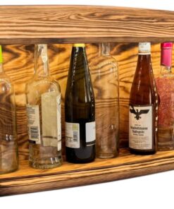 Weeco hängendes Holzfassregal mit LED Beleuchtung für Wandmini-Bar