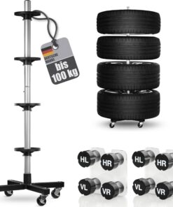 bonsport Felgenbaum, fahrbar mit Rollen – für Autoreifen bis 225 mm, max. Belastung 100 kg