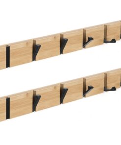 2er Set Wandmontierter Garderobenhaken mit 6 Faltbaren Haken – Praktische Kleiderhaken für Jacken, Mäntel & Handtaschen