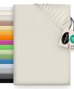Spannbettlaken 100% Baumwolle Oeko-Tex Zertifiziert • Viel Farben & Größen • Bettlaken Baumwolle mit 30cm Steg Spannbe